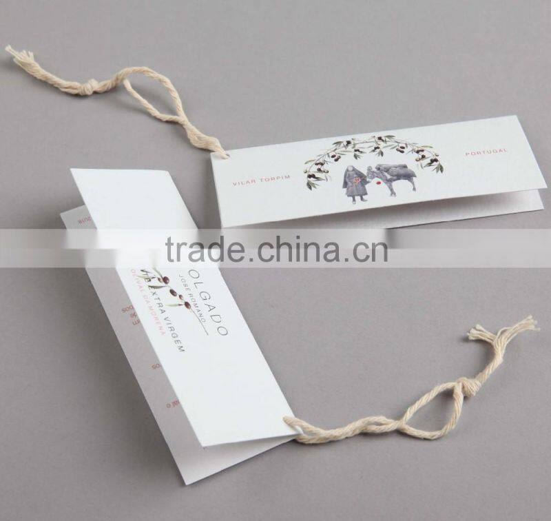 Custom Logo Design Center Folded Over Cardboard Paper Hang Tag