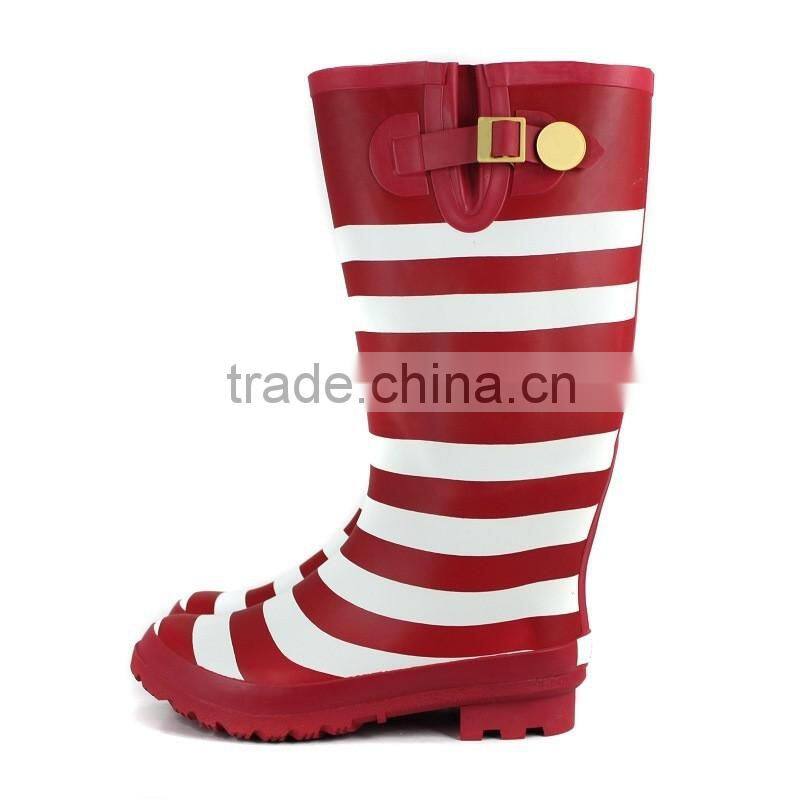 New style of colorful stripe rain boot