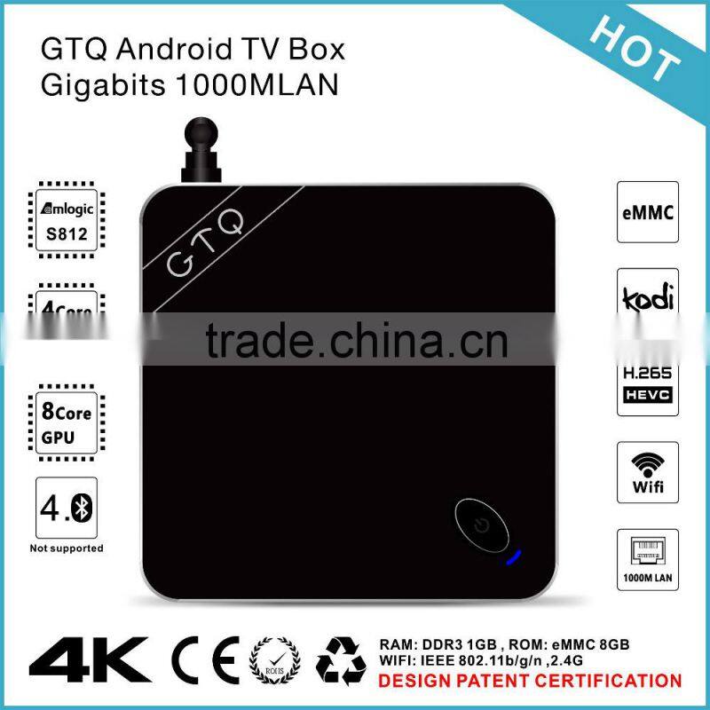 2015 GTQ Metal Case TV Box Gigabit 1000M LAN Full HD 1080P Porn Video XBMC Streaming TV Box GTQ 4.4 Android Kodi TV