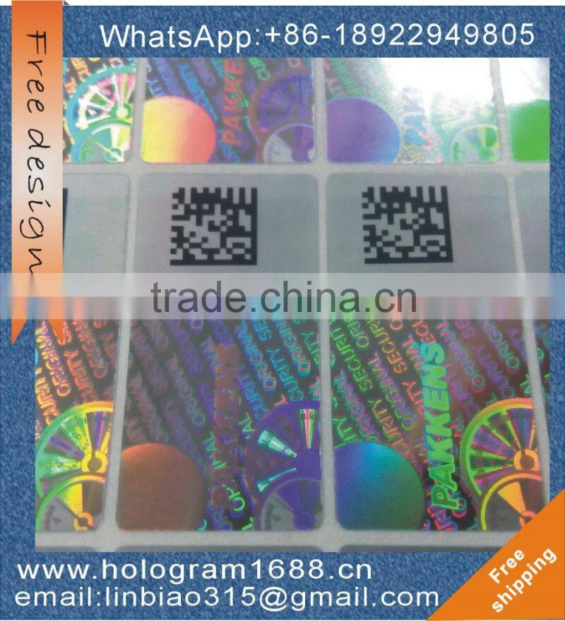 Custom logo 3d honeycomb pattern hologram sticker with QR code