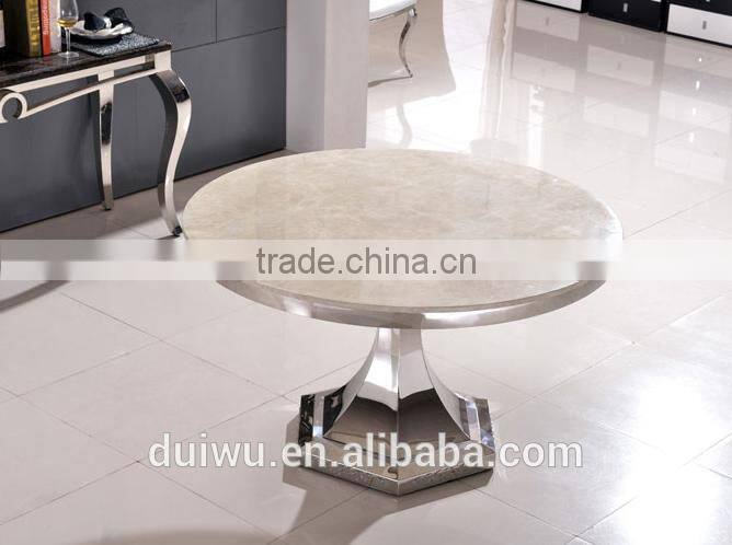Foshan dining room furniture fashion 201 stainless steel roating round table