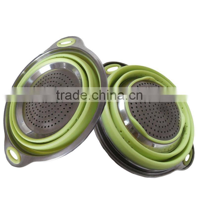Wholesale high quality stainless steel silicone colander