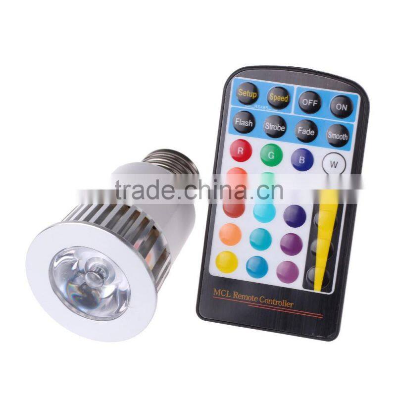 5W E27 180 degree Rgb Led Spotlight