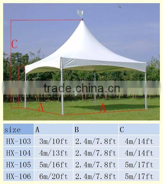 3 x 3 m high peak outdoor PVC garden pyramid tent for trade show