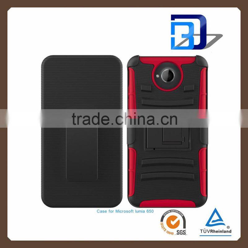 New products 3 in 1 Holster Silicone + PC Hybrid Kickstand handy Belt Clip Case for Microsoft Nokia Lumia 650 Cover accessory