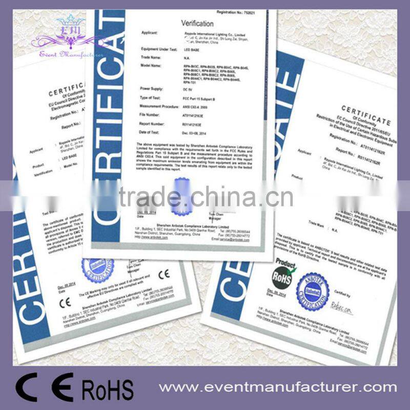 Remote controlled 4 inch bottle/wine/floral vase led ice cube light base for party/wedding/housing decor