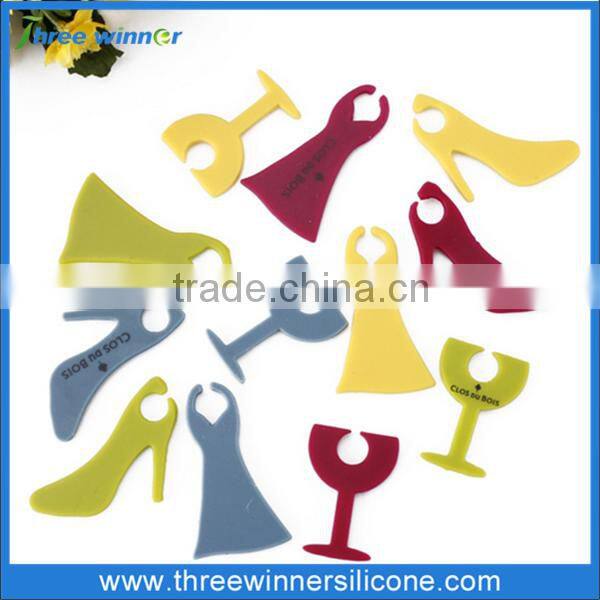 cute wine accessory food grade custom silicone wine accessory