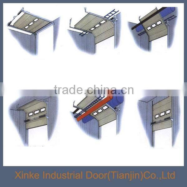 Automatic industrial warehouse double steel overhead sectional door /sliding door with top quality motor SLD-013