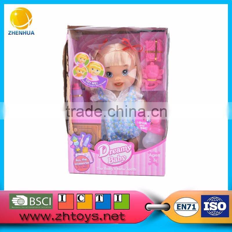 14 inch baby alive doll with feeding-bottle and rattle baby doll for sale