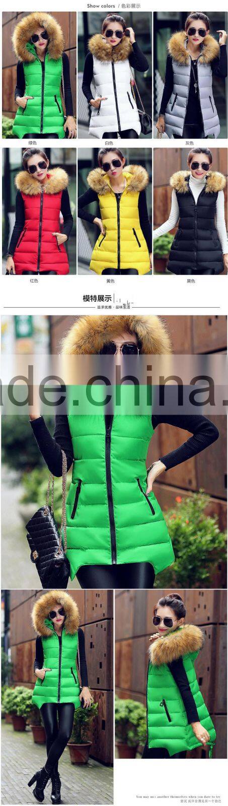 Beautiful women formal sleeveless jacket for girls with hood
