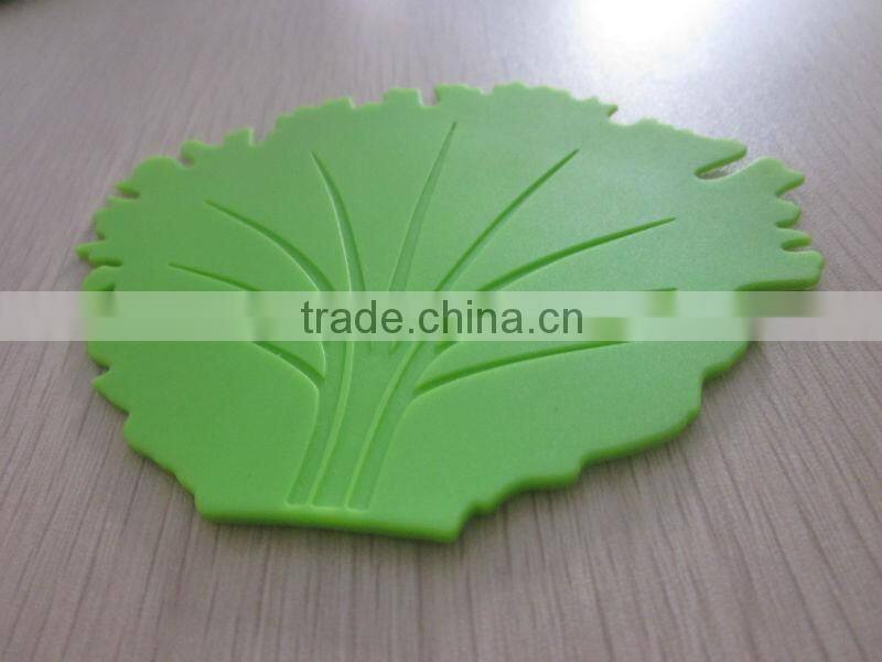 2014 new design Eco friendly food grade big tree leaf shaped baking silicone trivet,silicone placemat
