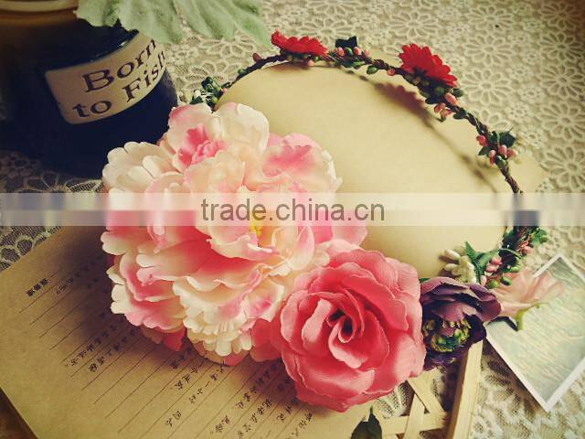Big Artificial Peony Flower Head Wreath Wedding Flower Garland
