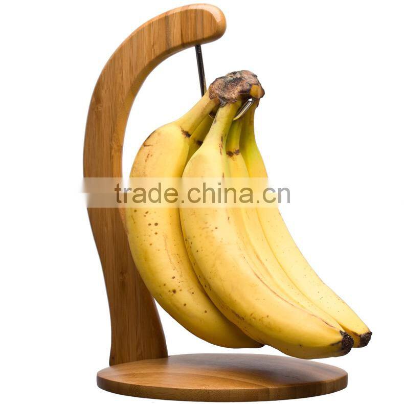 BH001/New design bamboo banana holder durable bamboo banana rack eco-friendly fruit stander household fruit hanger