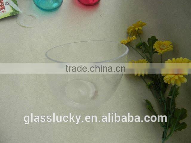 Handblown clear glass jar, oblique opening glass vase glass jar for home decoration