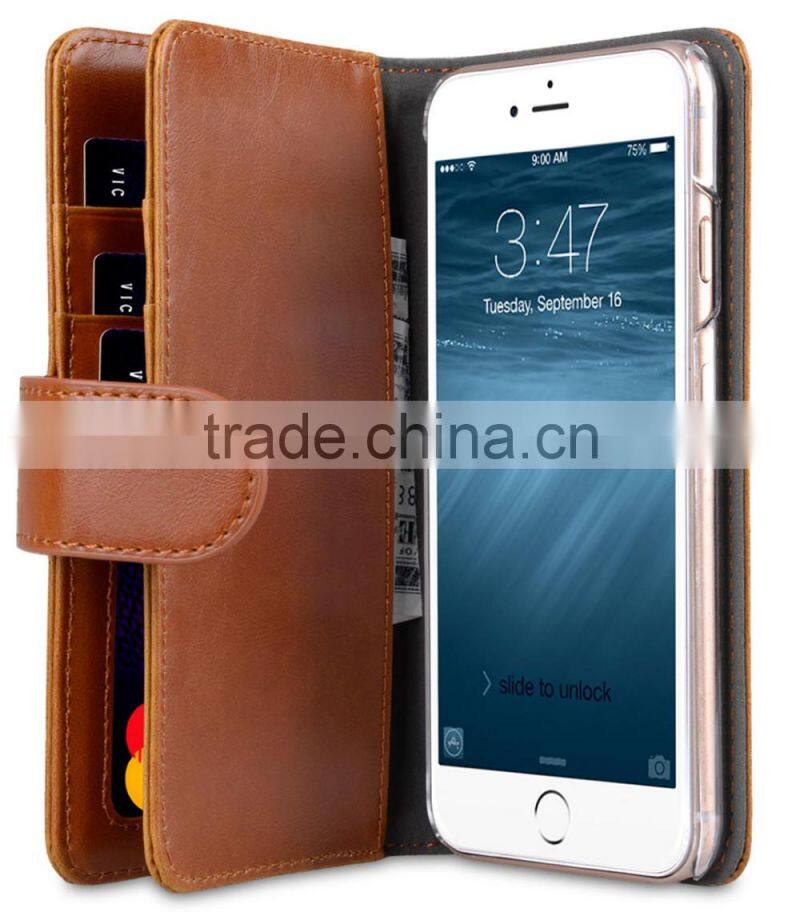 Newly Wallet Brown Double Layer PU Leather Case for Apple iPhone 6s/6 Plus (5.5")