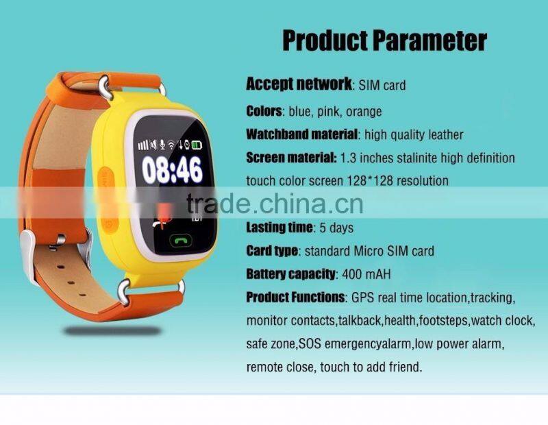 Hot Q90 Touch Screen WIFI Positioning Smart Watch Children SOS Call Locator Finder Device Tracker Kid Safe Anti Lost Monitor