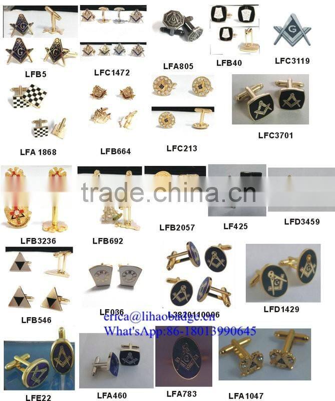 wholesale men's metal custom masonic cufflinks
