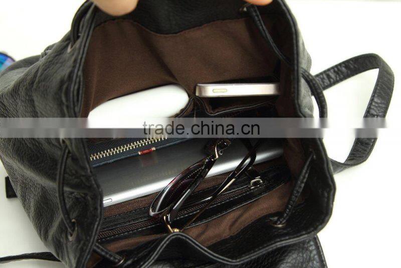 2016 KAUKKO new design leather travel bag durable massage backpack for teen girls