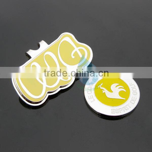 enamel magnetic golf ball marker hat clip with photo etch