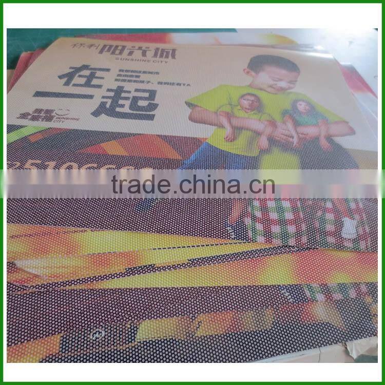 Waterproof window Glass vinyl One Way Vision self-Adehesive, removeble pvc sticker for vehicle advertisements on cars, bus etc.