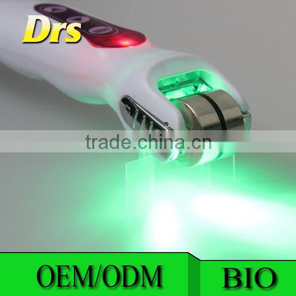 Blue Vibrating Ultrasonic Light Photon LED Titanium Microneedle 540 Derma Needle Roller