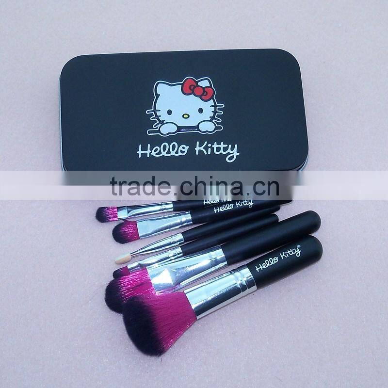7pcs Newest makeup brushes professional synthetic hair hello kitty cosmetic makeup brushes