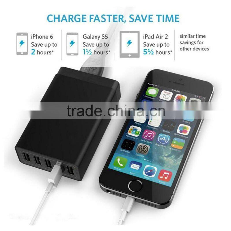 Wholesale Cell Phone Charger 5 ports usb travel charger portable With US EU plug
