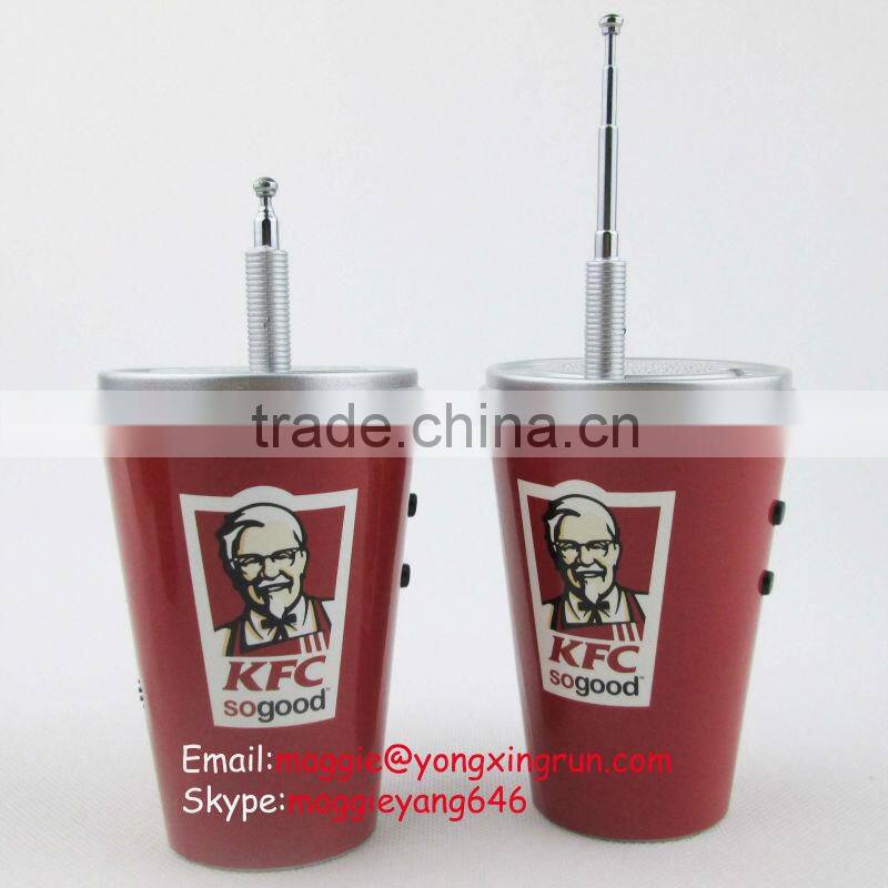 promotional gift mini cup fm radio