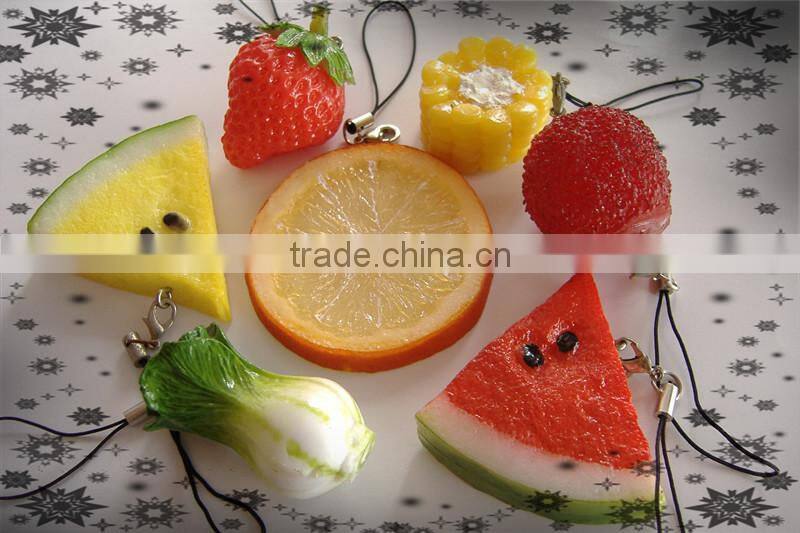 Realistic simulation/fake/artificial green vegetable/fruit mobile pendant,straps/drop ornament/keychain,promotion gift present
