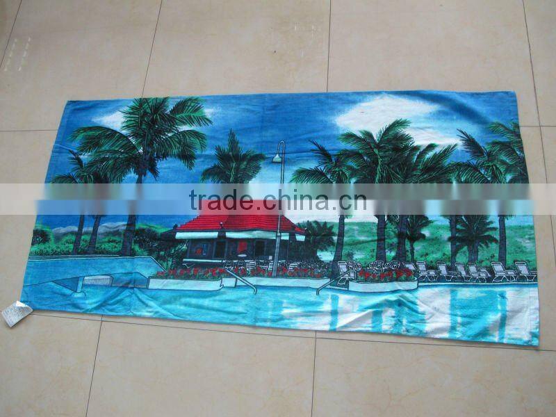 beatiful promotion cotton reactive printed beach towel