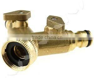 3/4 Two Way Double Garden Tap Connector Adaptor Solid Brass