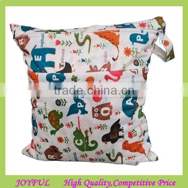 Solid zippered baby wet and dry cloth diaper bag