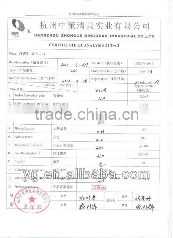 carbon black N220 (ISAF) for tyre industry