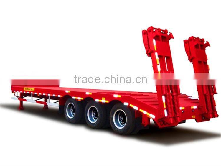 Cheap Price Tri Axle Low Bed Truck Excavator Transportation Trailer