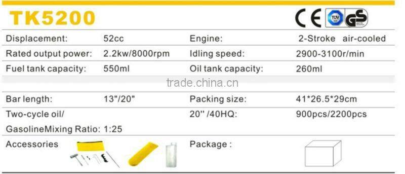 Fast Cutting Chain Saw Petrol Chainsaw with Top Quality