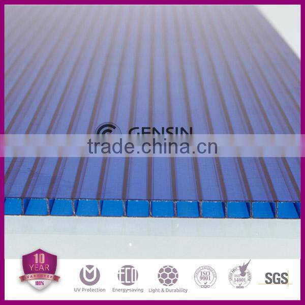 Grade A 6mm polycarbonate 2-wall sheet/ 6mm hollow sheet/6mm pc panel
