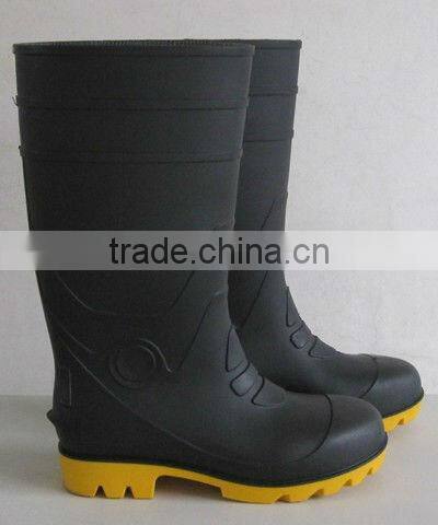 Newest steel toe steel plate anti-slip PVC Mining safety boots