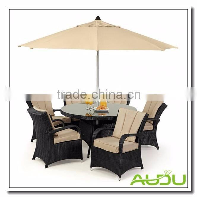 Audu Sicilia Black Rattan Garden Dining Set For 6 Seat