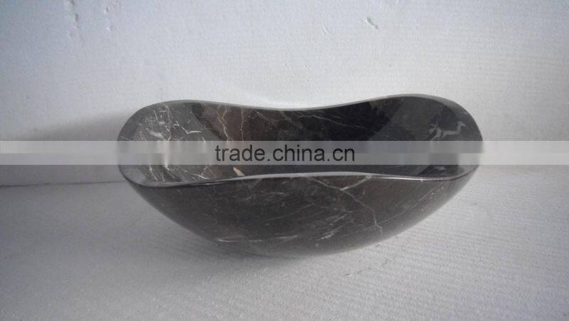 Polished Marble Top Wood Dining Table