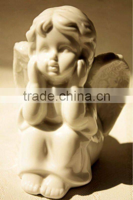 white porcelain angel figurines