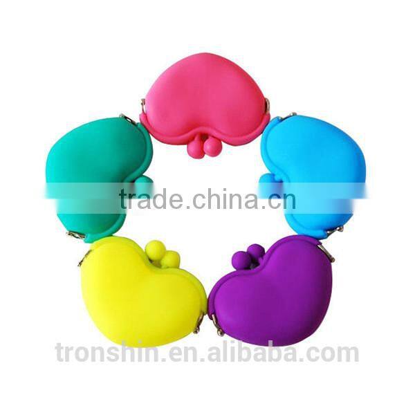 Factory Price Flexible Soft Rubber Squeeze Coin Purse for Keys