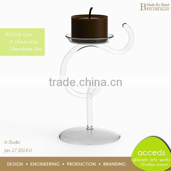 Novelty Ti-Borosilicate Glass Cheap Candle Crystal Tea Light Holder