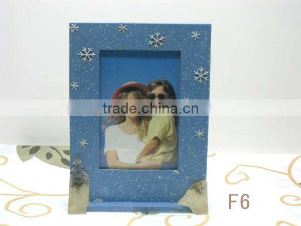 F6 blue nice snow design resin picture photo frame