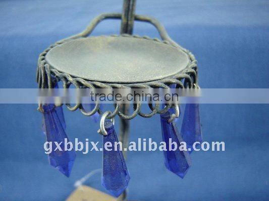 Blue pearl black wire people shape decorative candlestick crafts