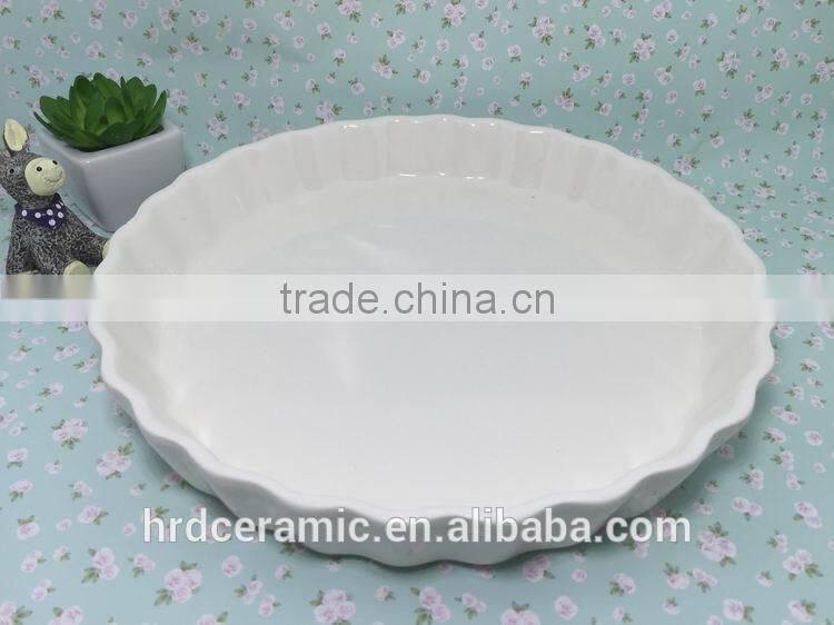 Stocked high quality round beautiful porcelain plate ceramic soup dish