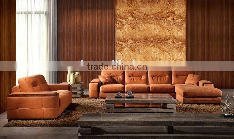 Modern Luxury Design Geniune Leather Sofa Set