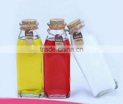 clear glass juice bottle / glass milk bottle