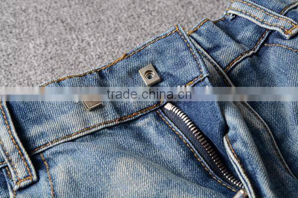 Europe wash faded jeans high street style men's short pants