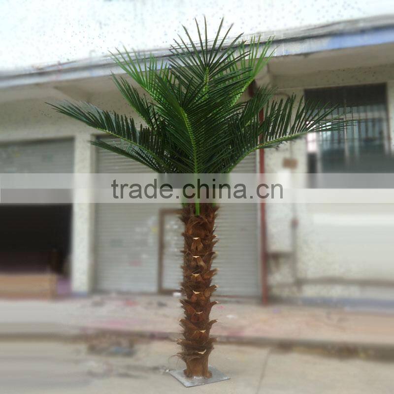 APM027 GNW decorative artificial palm trees with metal plate stand for decorations