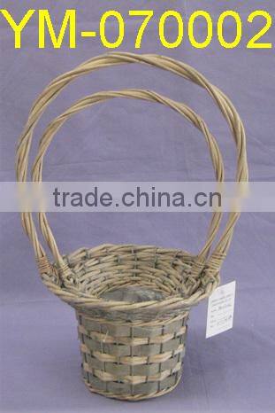 Rectangular Willow Garden Basket With Ears.